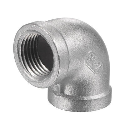 Harfington Uxcell Pipe Fitting Elbow 3/4 NPT Female Thread Hose Connector Adapter, 304 Stainless Steel
