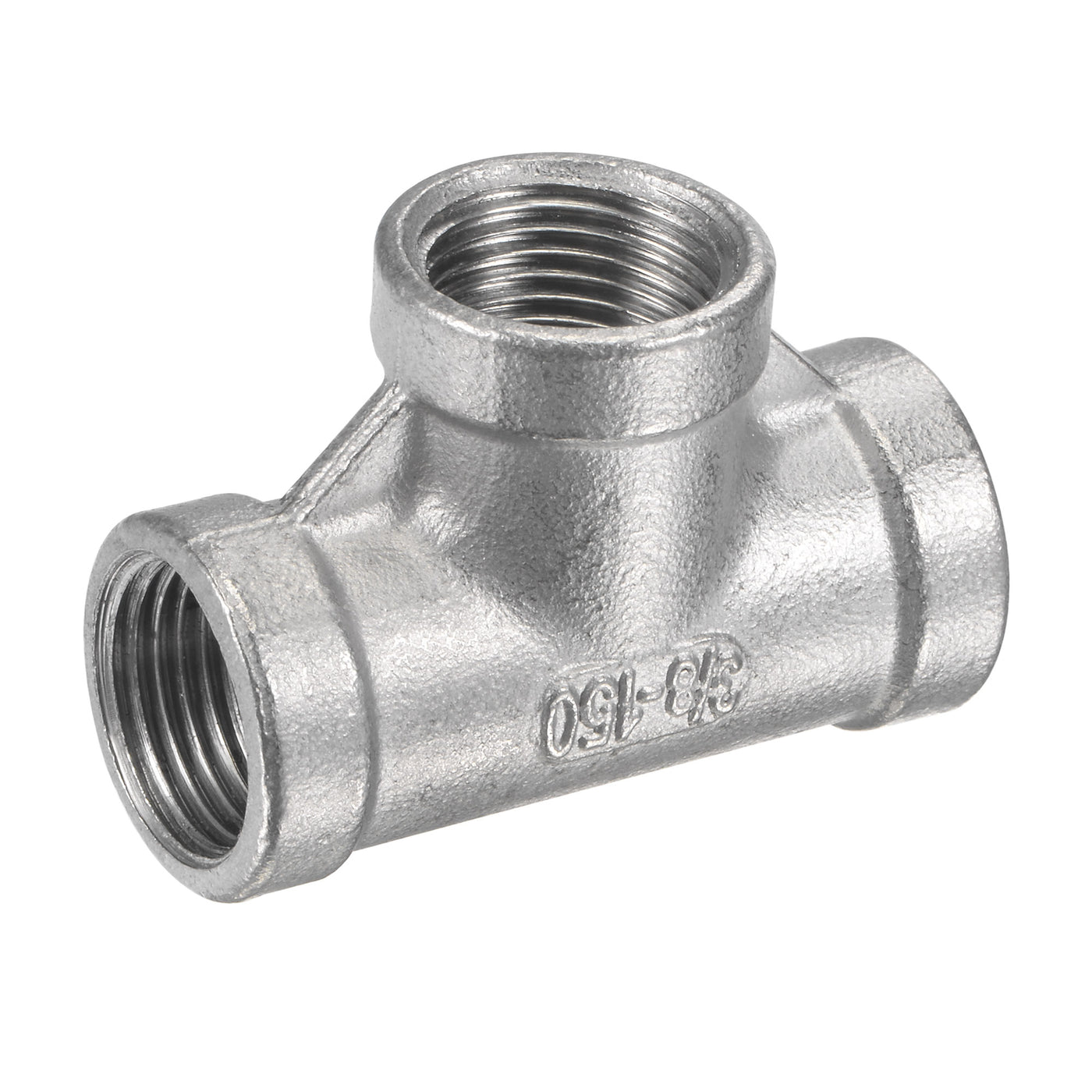 uxcell Uxcell Pipe Fitting Tee NPT Female Thread Hose Connector Adapter 304 Stainless Steel