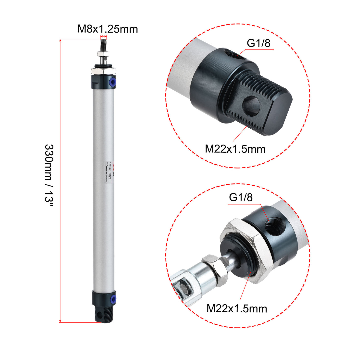 uxcell Uxcell Pneumatic Air Cylinder Y Connector Quick Fittings