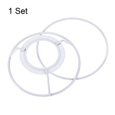 Harfington Uxcell Lamp Shade Ring, 100mm Dia. Lampshade Holder Frame Ring for E26/E27 Lamp Socket, Baked Coating Iron 1 Set