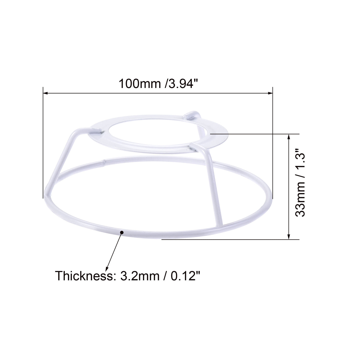 uxcell Uxcell Lamp Shade Ring, 100mm Dia. Lampshade Holder Frame Ring for E26/E27 Lamp Socket, Baked Coating Iron 2 Set