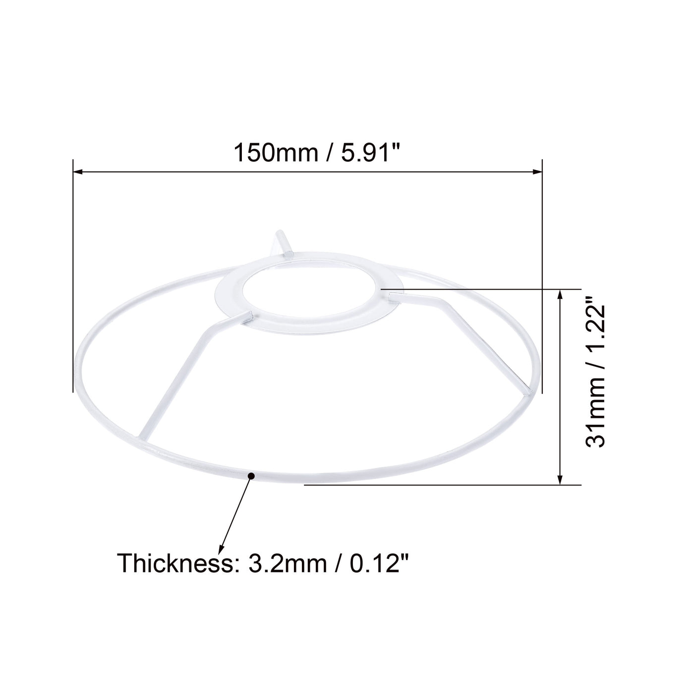 uxcell Uxcell Lamp Shade Ring, 150mm Dia. Lampshade Holder Frame Ring for E26/E27 Lamp Socket, Baked Coating Iron 2 Set