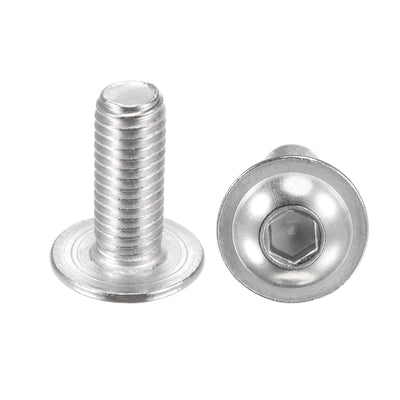 uxcell Uxcell 304 Stainless Steel Flanged Button Head Socket Machine Screw, Hex Socket Drive Screw