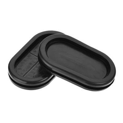 Harfington Uxcell Rubber Grommet Oval Double-Sided Mount Size 46 x 23 mm for Wire Protection 10pcs