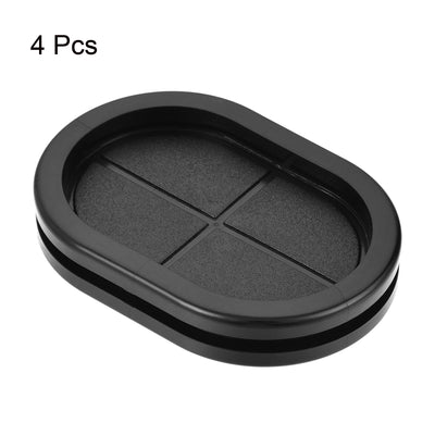 Harfington Uxcell Rubber Grommet Oval Double-Sided Mount Size 35 x 20 mm for Wire Protection 4pcs