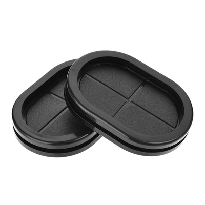 Harfington Uxcell Rubber Grommet Oval Double-Sided Mount Size 35 x 20 mm for Wire Protection 4pcs
