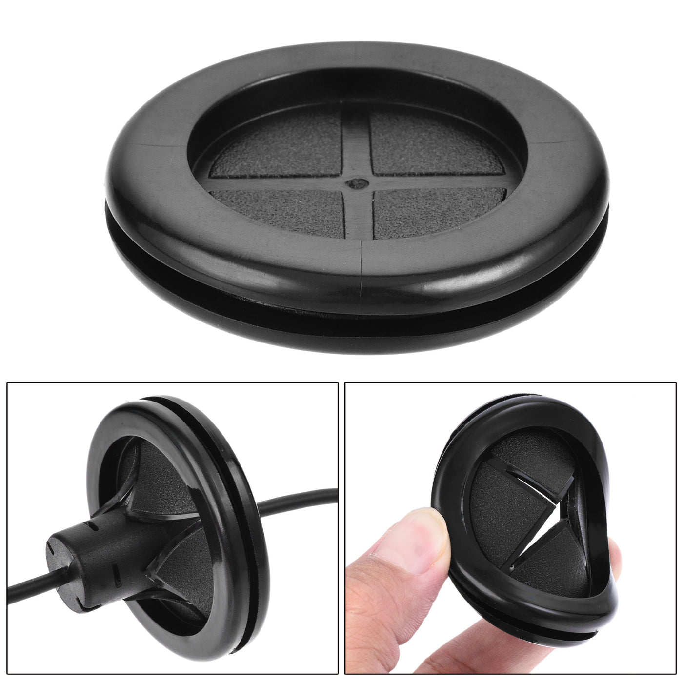 Uxcell Uxcell Rubber Grommet Round Double-Sided Mount Dia 25 mm for Wire Protection 8pcs