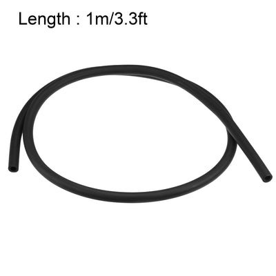 Harfington Uxcell Latex Tubing 1/4-inch ID 3/8-inch OD 3.3ft Elastic Rubber Hose Black