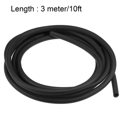 Harfington Uxcell Latex Tubing 1/4-inch ID 3/8-inch OD 10ft Elastic Rubber Hose Black