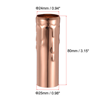 Harfington Uxcell Candle Shape Socket Covers Sleeves 3 Inch Iron Candelabra Base for E14 Chandelier, Rose Gold Pack of 10