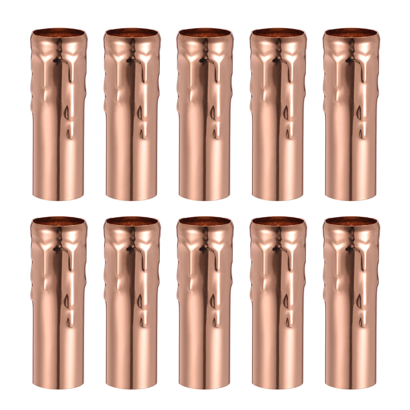 Uxcell Uxcell Candle Shape Socket Covers Sleeves 3 Inch Iron Candelabra Base for E14 Chandelier, Rose Gold Pack of 10