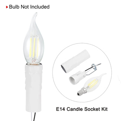Harfington Uxcell E14 Candelabra Base Bulb Socket Holder 3 Inch Gold Candle Covers Kit 6 Sets