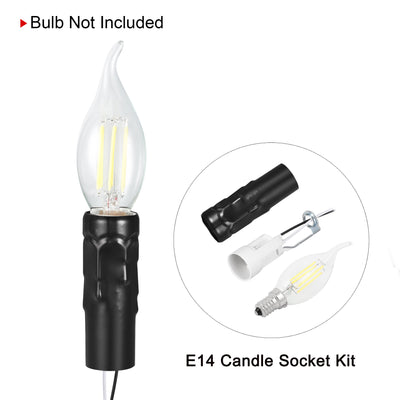 Harfington Uxcell E14 Candelabra Base Bulb Socket Holder 3 Inch Gold Candle Covers Kit 6 Sets