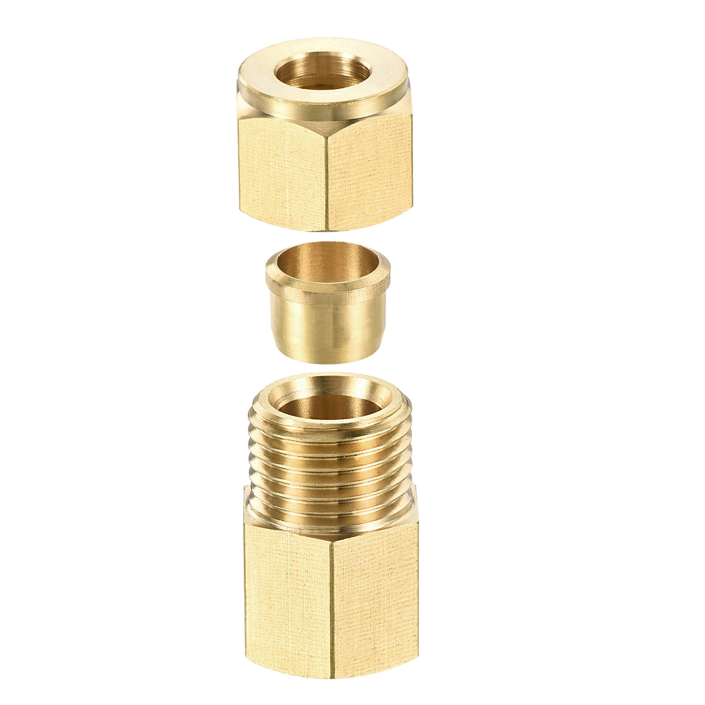 Uxcell Uxcell Compression Tube Fitting G1/4 Female Thread x 6mm Tube OD Straight Coupling Adapter Brass