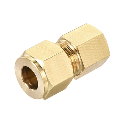 Harfington Uxcell Compression Tube Fitting G1/4 Female Thread x 6mm Tube OD Straight Coupling Adapter Brass