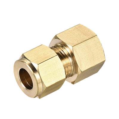 Harfington Uxcell Compression Tube Fitting G3/8 Female Thread x 8mm Tube OD Straight Coupling Adapter Brass, 2pcs