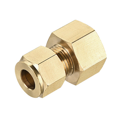 Harfington Uxcell Compression Tube Fitting G1/2 Female Thread x 10mm Tube OD Straight Coupling Adapter Brass, 2pcs