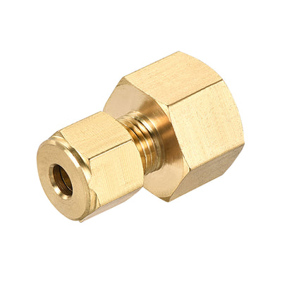 Harfington Uxcell Compression Tube Fitting M18x1.5mm Female Thread x 6mm Tube OD Straight Coupling Adapter Brass