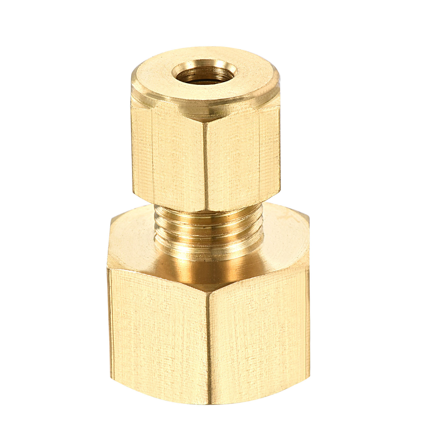 Uxcell Uxcell Compression Tube Fitting M18x1.5mm Female Thread x 6mm Tube OD Straight Coupling Adapter Brass