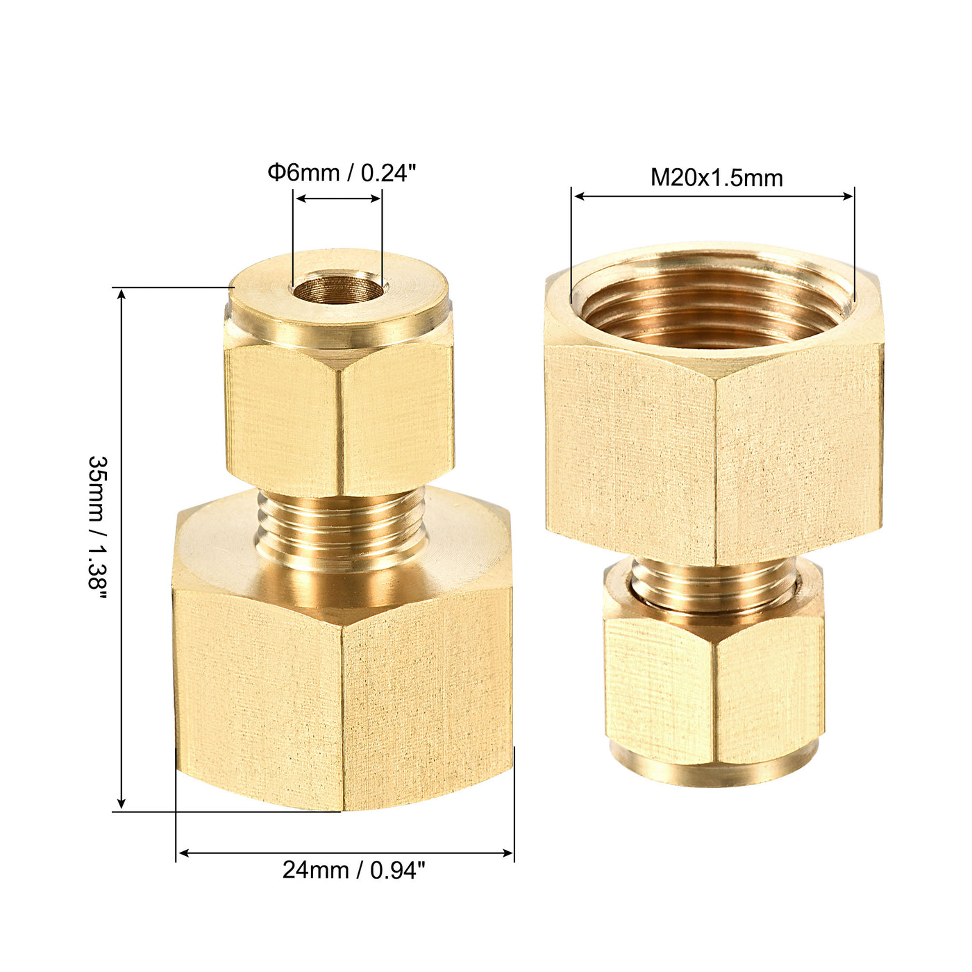 Compression Tube Fitting Female Thread Tube OD Straight Coupling ...