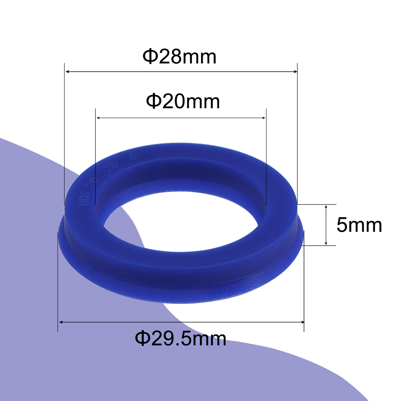 Uxcell Uxcell UHS Radial Shaft Seal 28mm ID x 35.5mm OD x 5mm Width PU Oil Seal, Blue Pack of 10