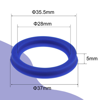 Harfington Uxcell UHS Radial Shaft Seal 28mm ID x 35.5mm OD x 5mm Width PU Oil Seal, Blue Pack of 10
