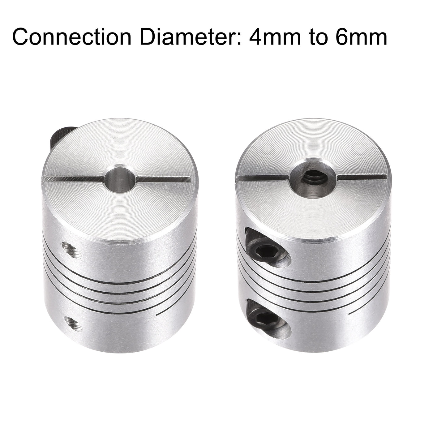 uxcell Uxcell 2PCS Motor Shaft 4mm to 6mm Helical Beam Coupler Coupling 20mm Dia 25mm Length