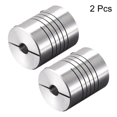 Harfington Uxcell 2PCS Motor Shaft 4mm to 6.35mm Helical Beam Coupler Coupling 20mm Dia 25mm Long