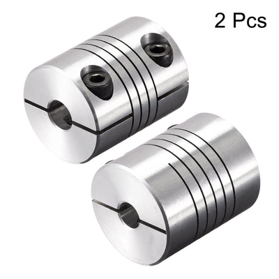 Harfington Uxcell 2PCS Motor Shaft 5mm to 6.35mm Helical Beam Coupler Coupling 20mm Dia 25mm Long