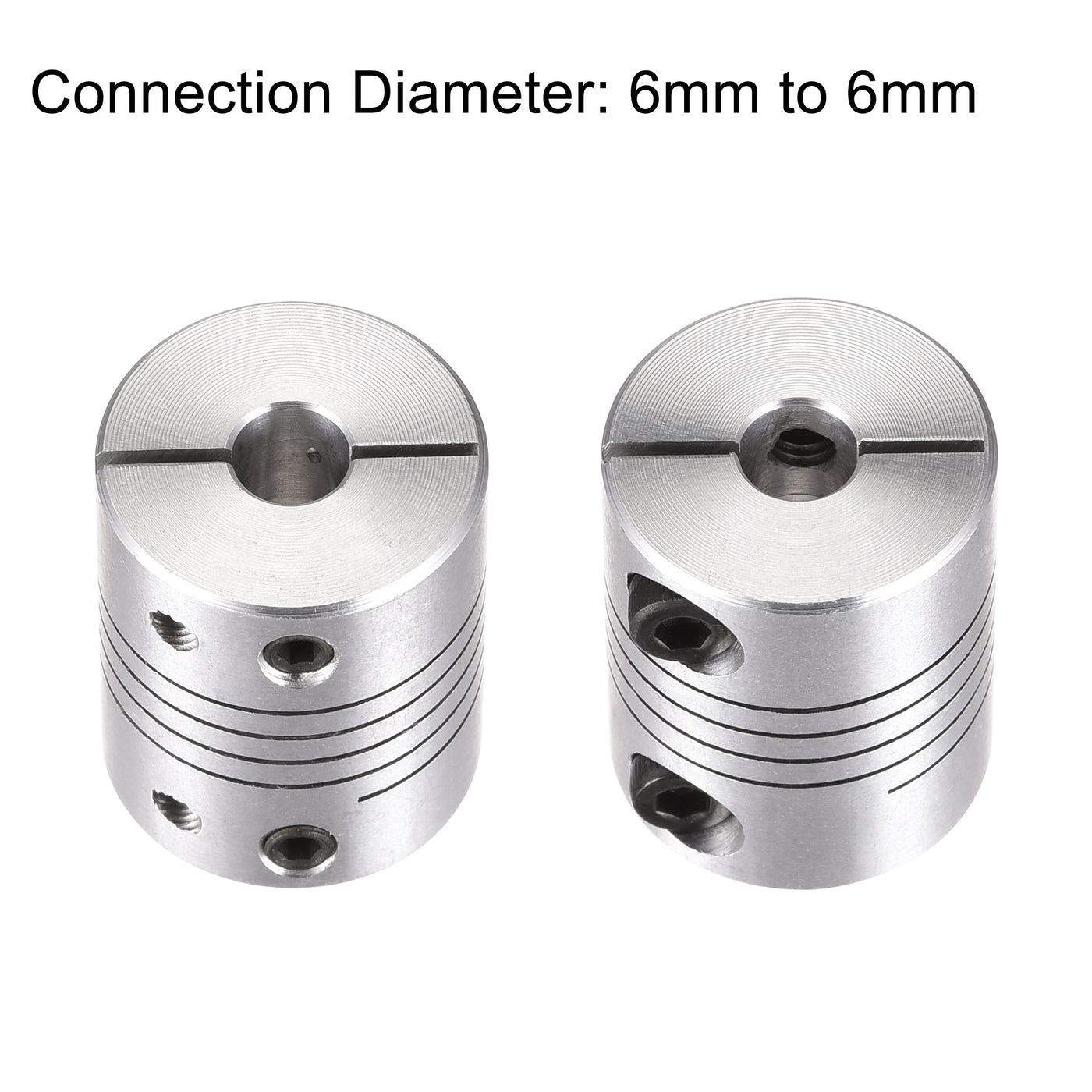 uxcell Uxcell 2PCS Motor Shaft 6mm to 6mm Helical Beam Coupler Coupling 20mm Dia 25mm Length