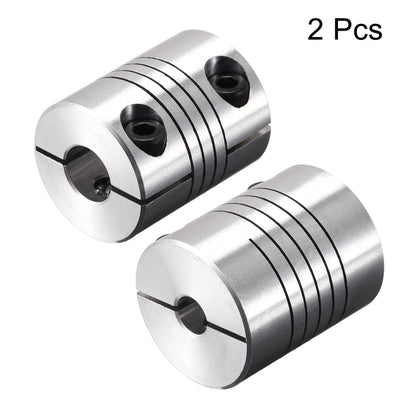 Harfington Uxcell 2PCS Motor Shaft 6mm to 8mm Helical Beam Coupler Coupling 20mm Dia 25mm Length