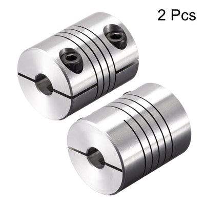 Harfington Uxcell 2PCS Motor Shaft 6.35mm to 6.35mm Helical Beam Coupler Coupling D20L25