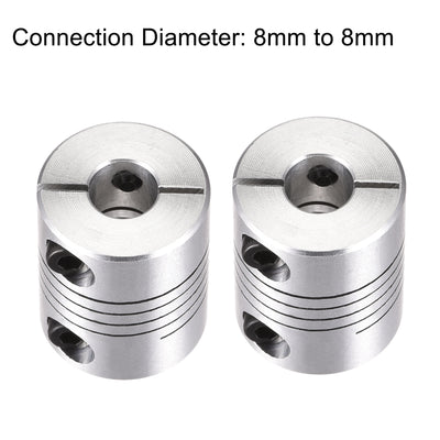 Harfington Uxcell 2PCS Motor Shaft 8mm to 8mm Helical Beam Coupler Coupling 20mm Dia 25mm Length