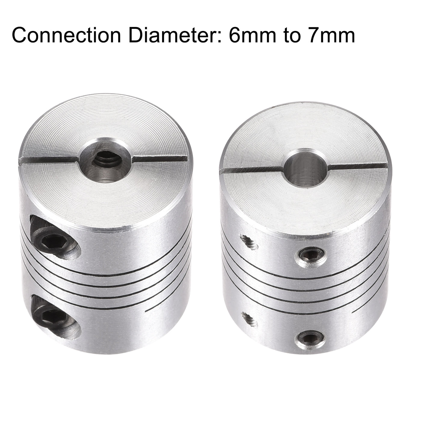 Uxcell 6mm To 7mm Shaft Coupling – 25mm Length, 20mm Diameter Aluminum Coupler For 3D Printer, CNC, Motor - View #10