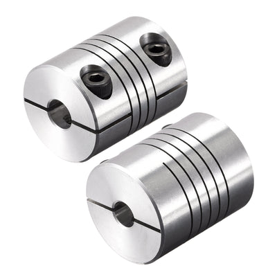 Harfington Uxcell Motor Shaft 6.35mm to 7mm Helical Beam Coupler Coupling 25mm Dia 30mm Length