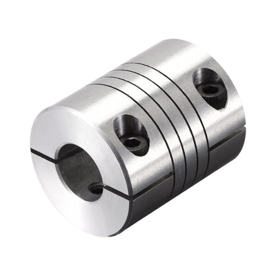 Harfington Uxcell Motor Shaft 6.35mm to 11mm Helical Beam Coupler Coupling 25mm Dia 30mm Length