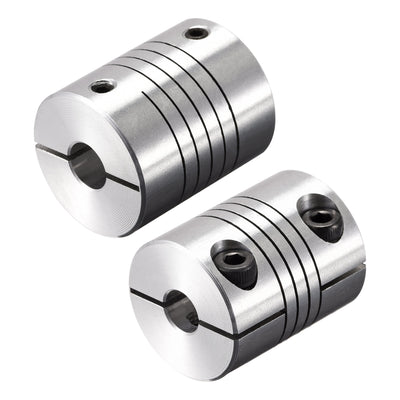 Harfington Uxcell Motor Shaft 7mm to 8mm Helical Beam Coupler Coupling 25mm Dia 30mm Length
