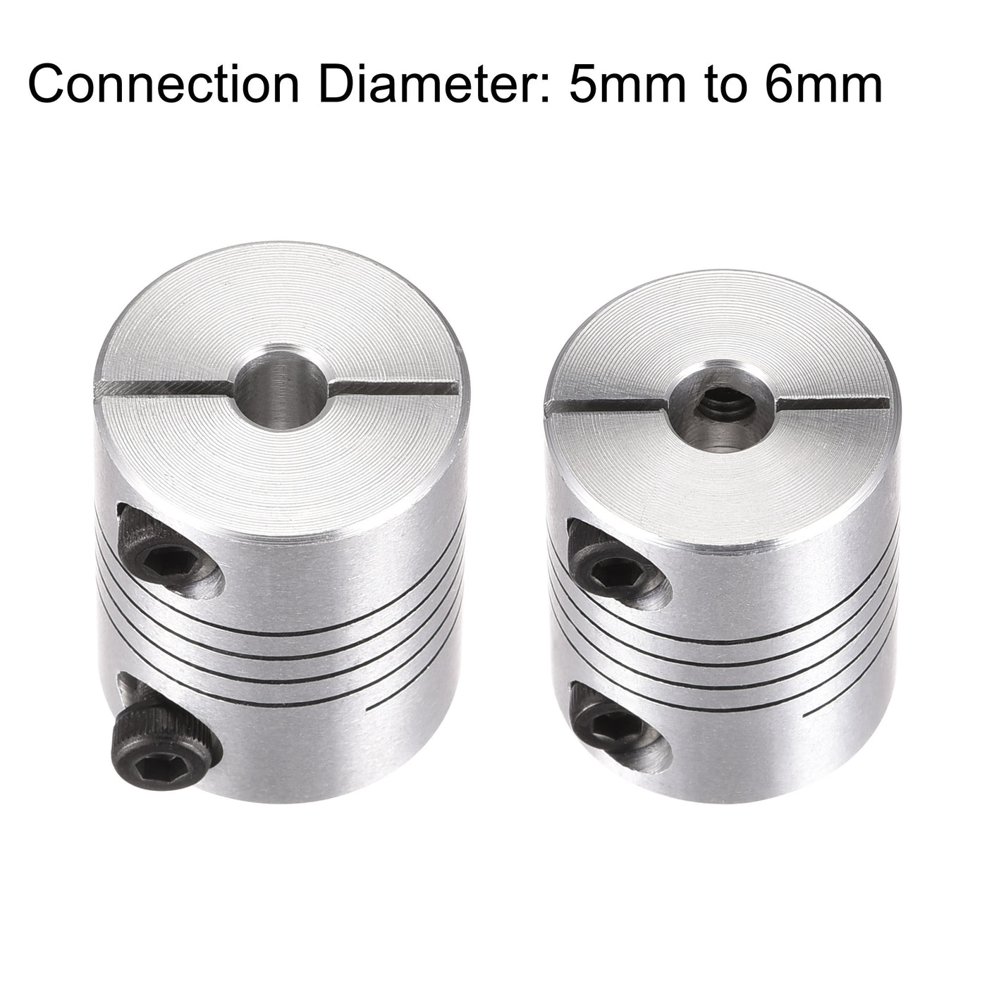 uxcell Uxcell 2PCS Motor Shaft 5mm to 6mm Helical Beam Coupler Coupling 25mm Dia 30mm Length