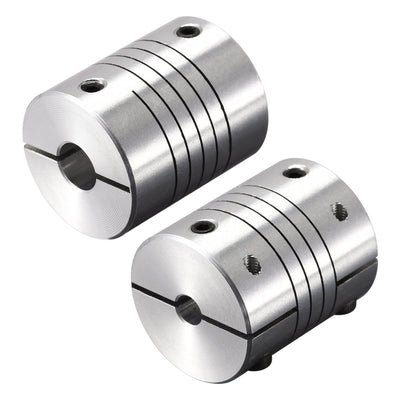 Harfington Uxcell 2PCS Motor Shaft 5mm to 8mm Helical Beam Coupler Coupling 25mm Dia 30mm Length