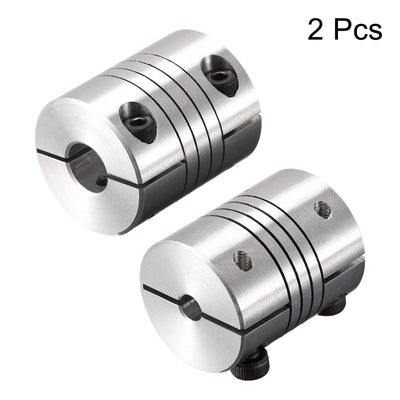 Harfington Uxcell 2PCS Motor Shaft 5mm to 10mm Helical Beam Coupler Coupling 25mm Dia 30mm Length