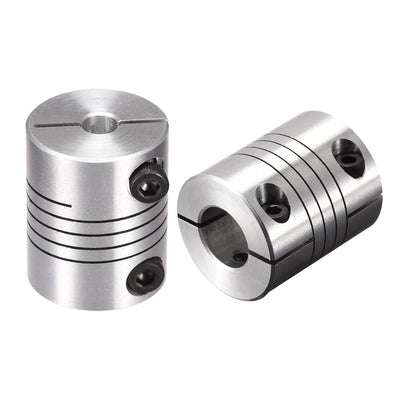 Harfington Uxcell 2PCS Motor Shaft 5mm to 12mm Helical Beam Coupler Coupling 25mm Dia 30mm Length