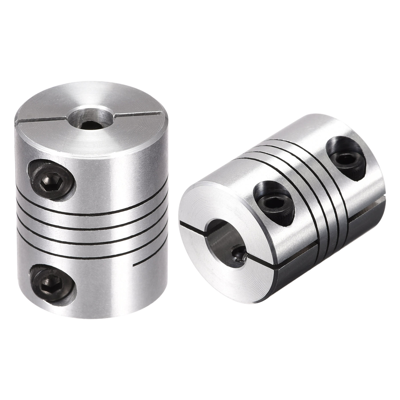 uxcell Uxcell 2PCS Motor Shaft 6mm to 8mm Helical Beam Coupler Coupling 25mm Dia 30mm Length