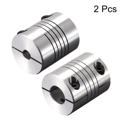 Harfington Uxcell 2PCS Motor Shaft 6mm to 11mm Helical Beam Coupler Coupling 25mm Dia 30mm Length