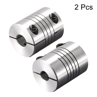 Harfington Uxcell 2PCS Motor Shaft 6mm to 12mm Helical Beam Coupler Coupling 25mm Dia 30mm Length