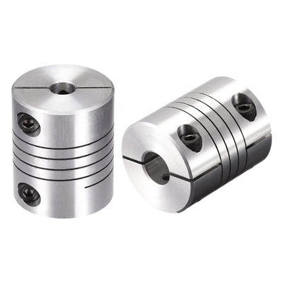 Harfington Uxcell 2PCS Motor Shaft 6.35mm to 10mm Helical Beam Coupler Coupling 25mm Dia 30mm Long