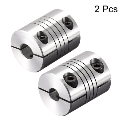 Harfington Uxcell 2PCS Motor Shaft 7mm to 10mm Helical Beam Coupler Coupling 25mm Dia 30mm Length