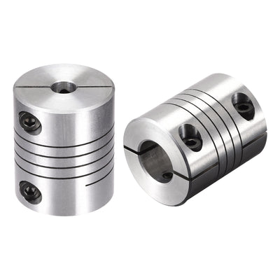 Harfington Uxcell 2PCS Motor Shaft 7mm to 12mm Helical Beam Coupler Coupling 25mm Dia 30mm Length
