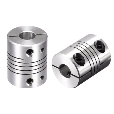 Harfington Uxcell 2PCS Motor Shaft 8mm to 8mm Helical Beam Coupler Coupling 25mm Dia 30mm Length