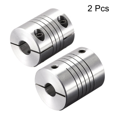 Harfington Uxcell 2PCS Motor Shaft 8mm to 9mm Helical Beam Coupler Coupling 25mm Dia 30mm Length