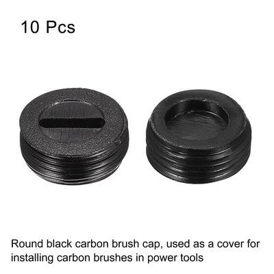 Harfington Carbon Brush Holder Cap, Motor Electric Brush Plastic Cover Thread